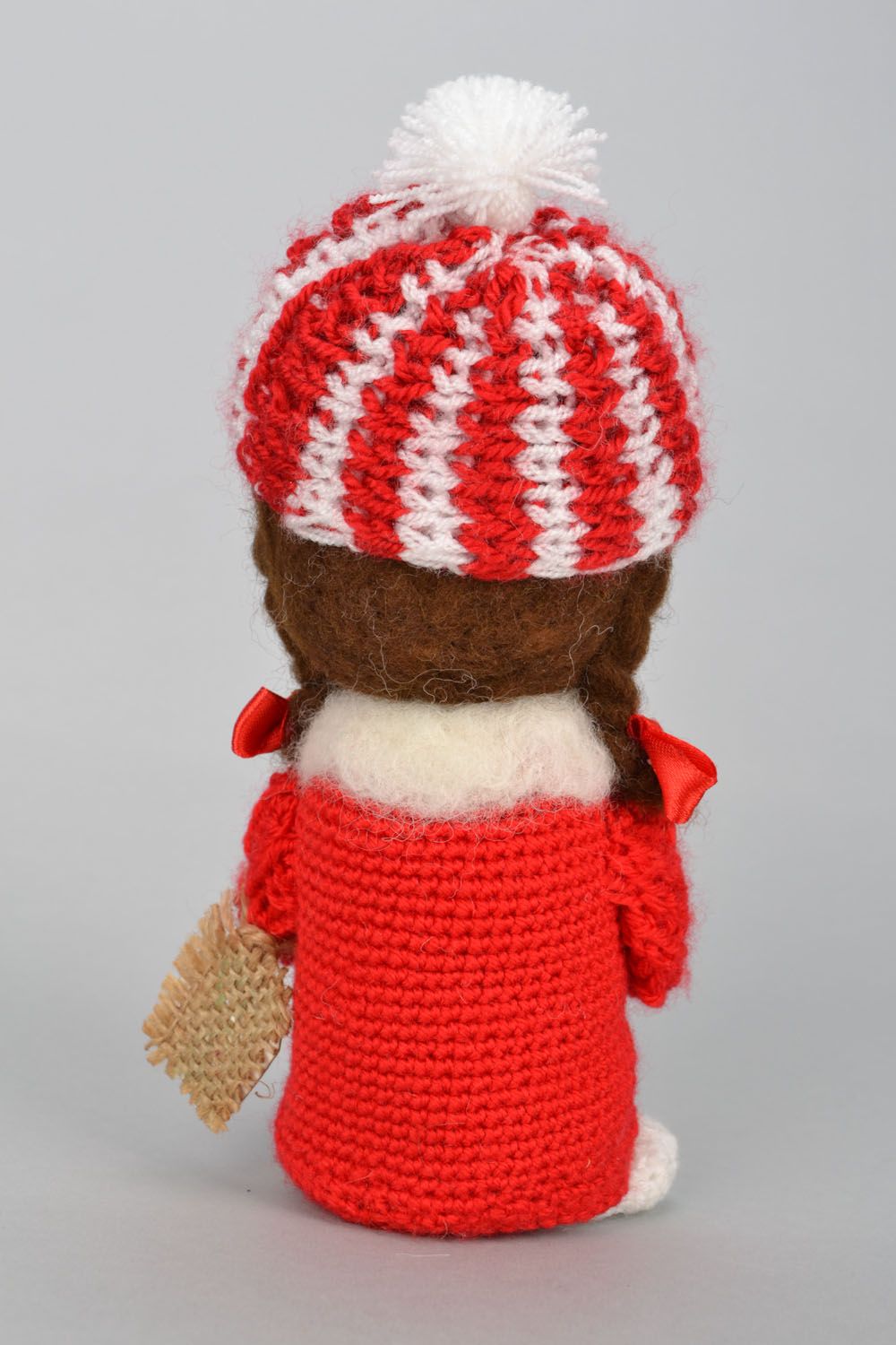 Homemade crochet doll Girl with Lamb photo 5