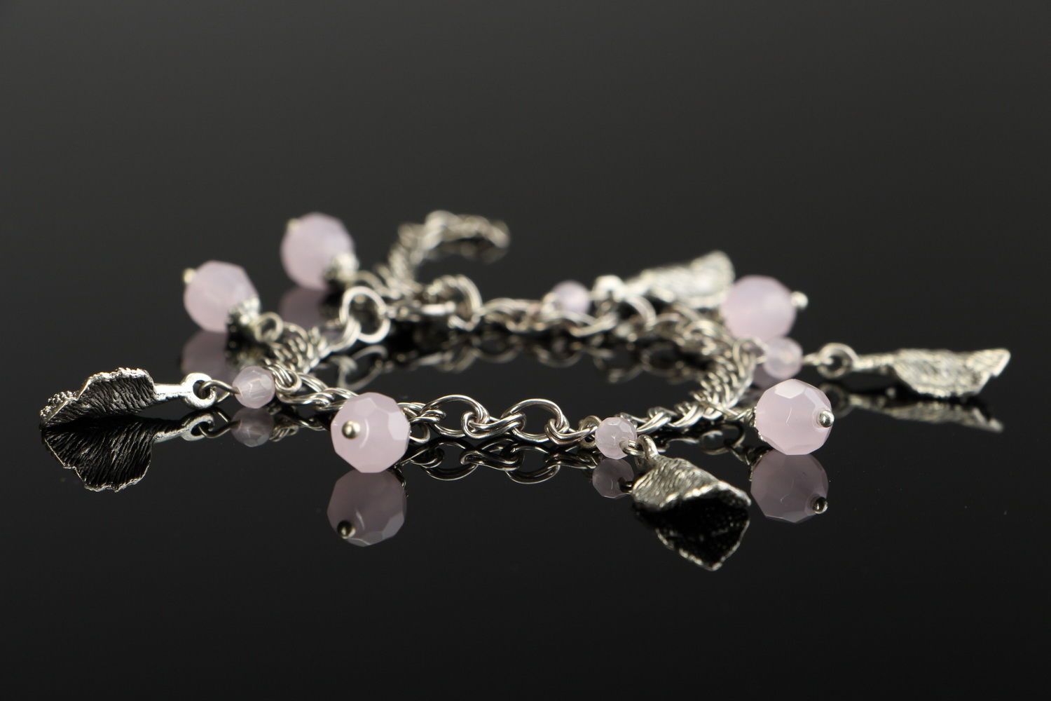 Bracelete com quartzo cor de rosa foto 1