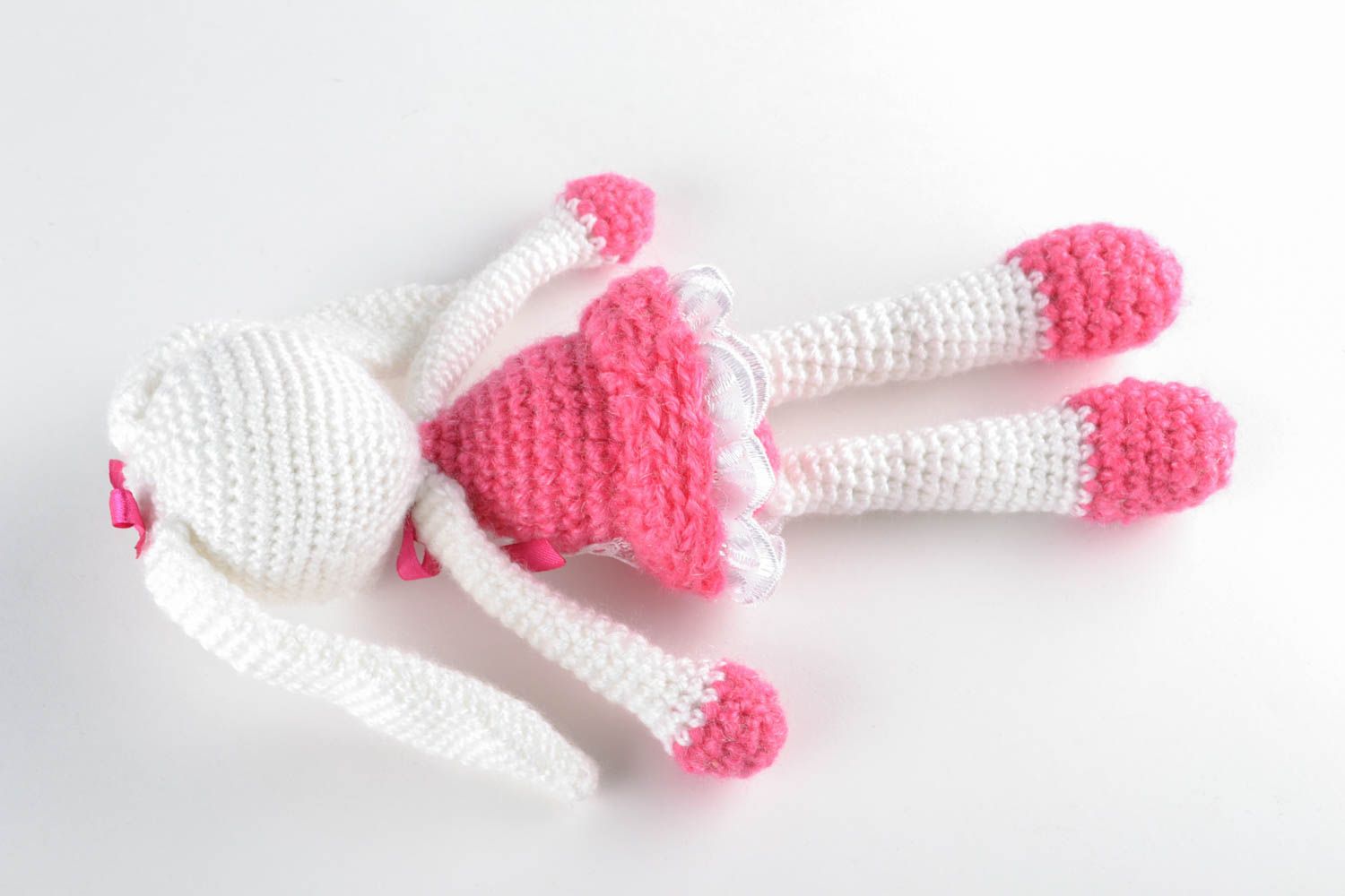 Giocattolo a maglia fatto a mano pupazzo da bambini a forma di lepre carina foto 4