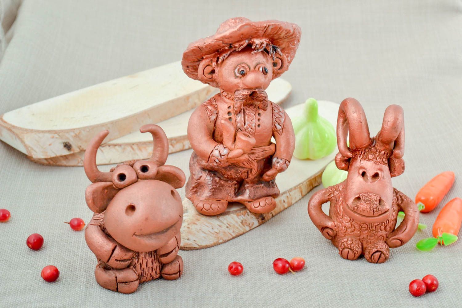 Handmade collectible figurines table decor 3 miniature figurines gifts for kids photo 1