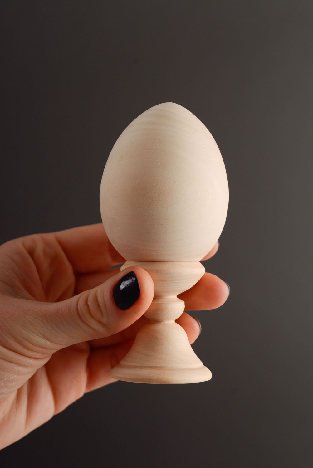 Wooden blank egg on a stand photo 2