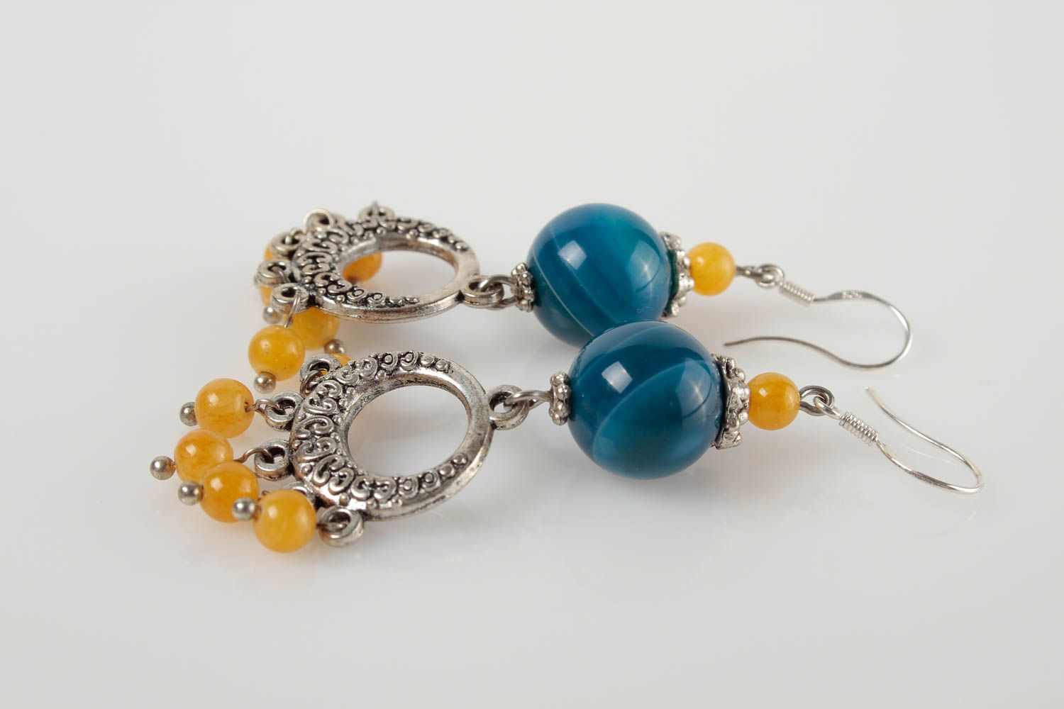 Handmade stylish cute earrings designer natural stone earrings beautiful jewelry photo 2