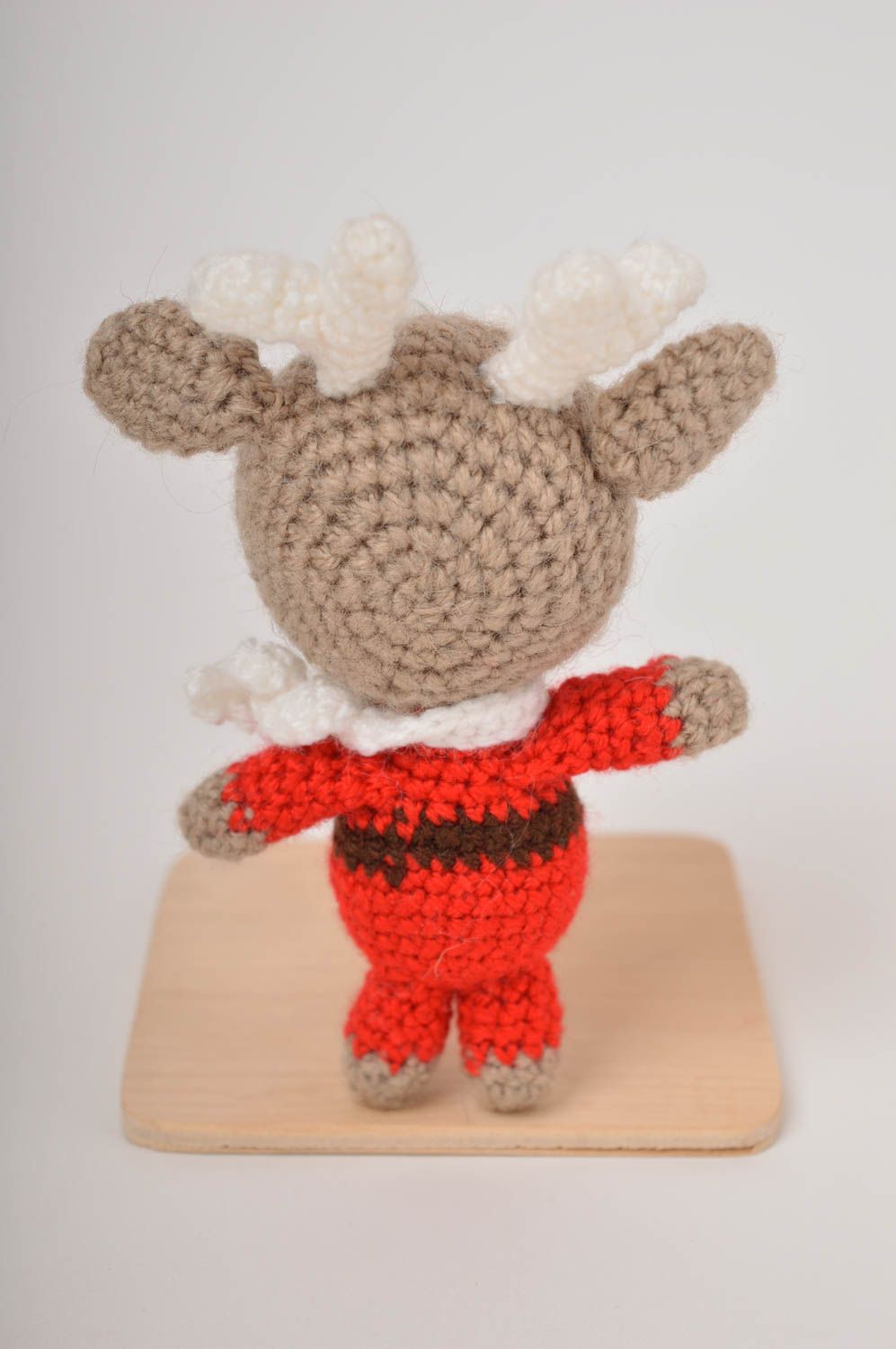 Peluche renne Jouet fait main de Noël tricoté en acrylique Cadeau enfant photo 5