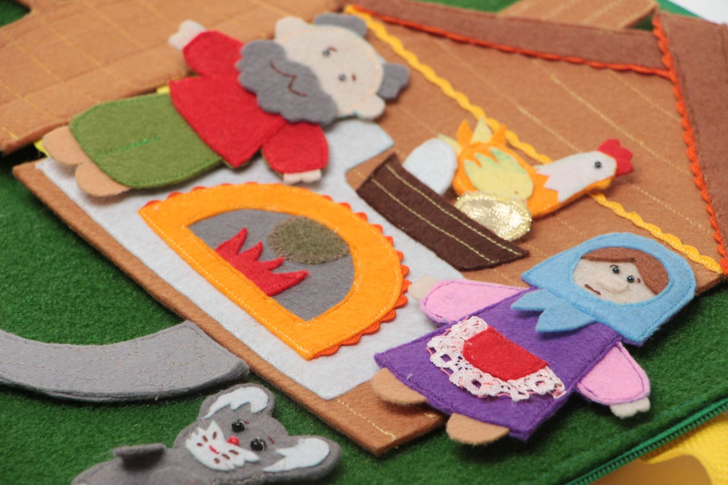 Kinder Spielset aus Stoff von Handarbeit weich bunt Märchen Huhn Ryaba für Kind foto 3