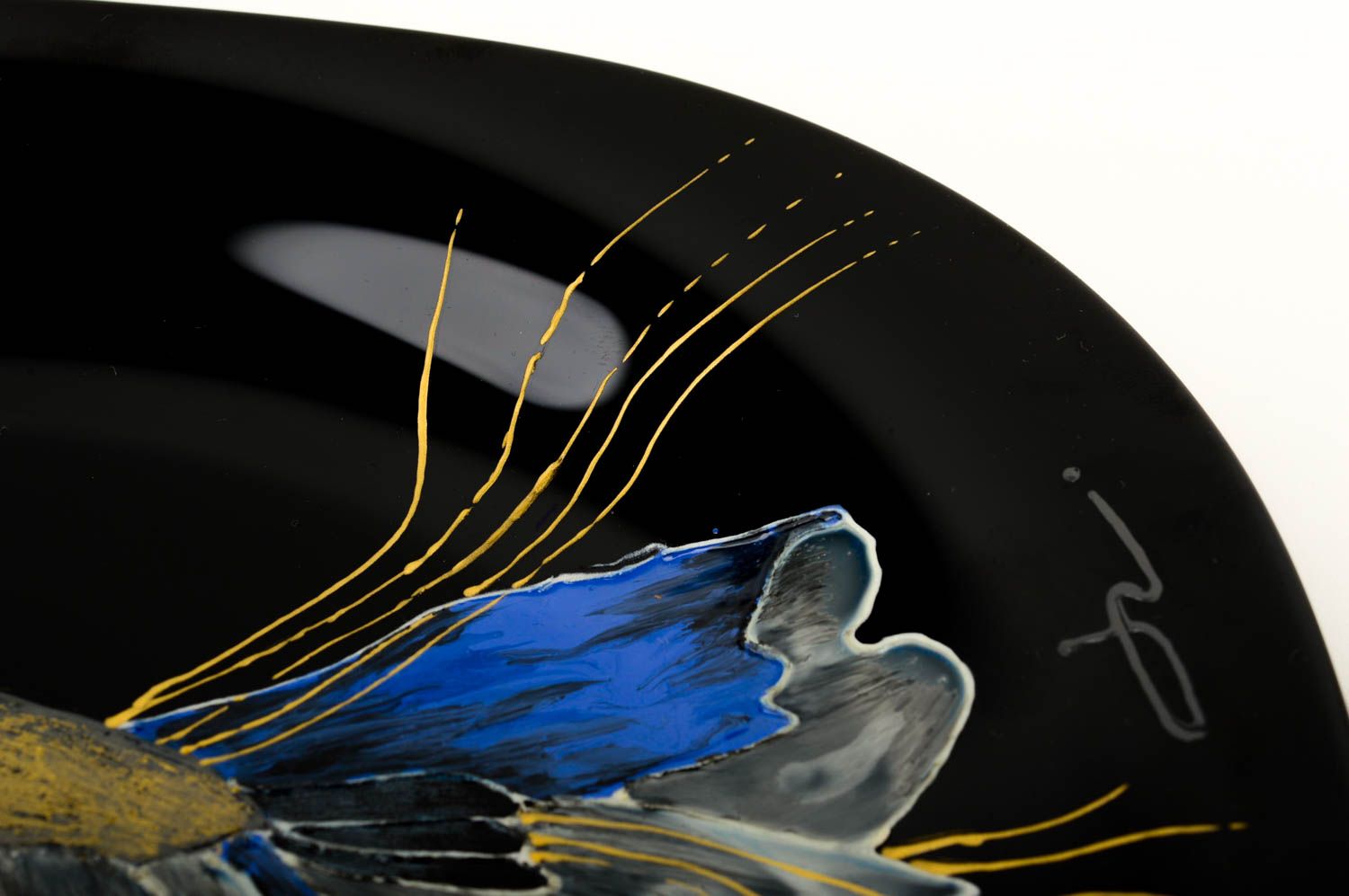 Plato de cristal hecho a mano vajilla moderna utensilio de cocina con colibrí foto 4