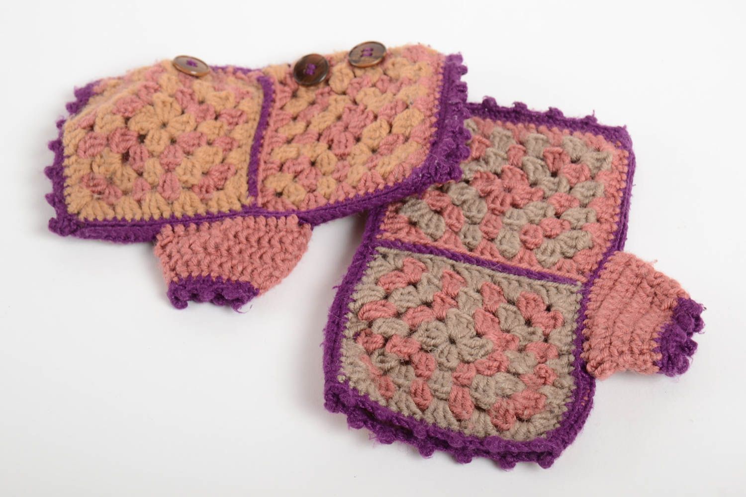 Beautiful handmade crochet mittens crochet ideas winter accessories gift ideas photo 4