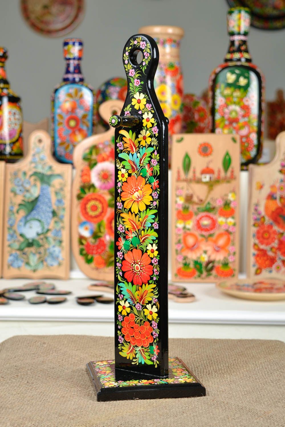 Tabla de madera decorada hecha a mano utensilio de cocina regalo para mujeres foto 1