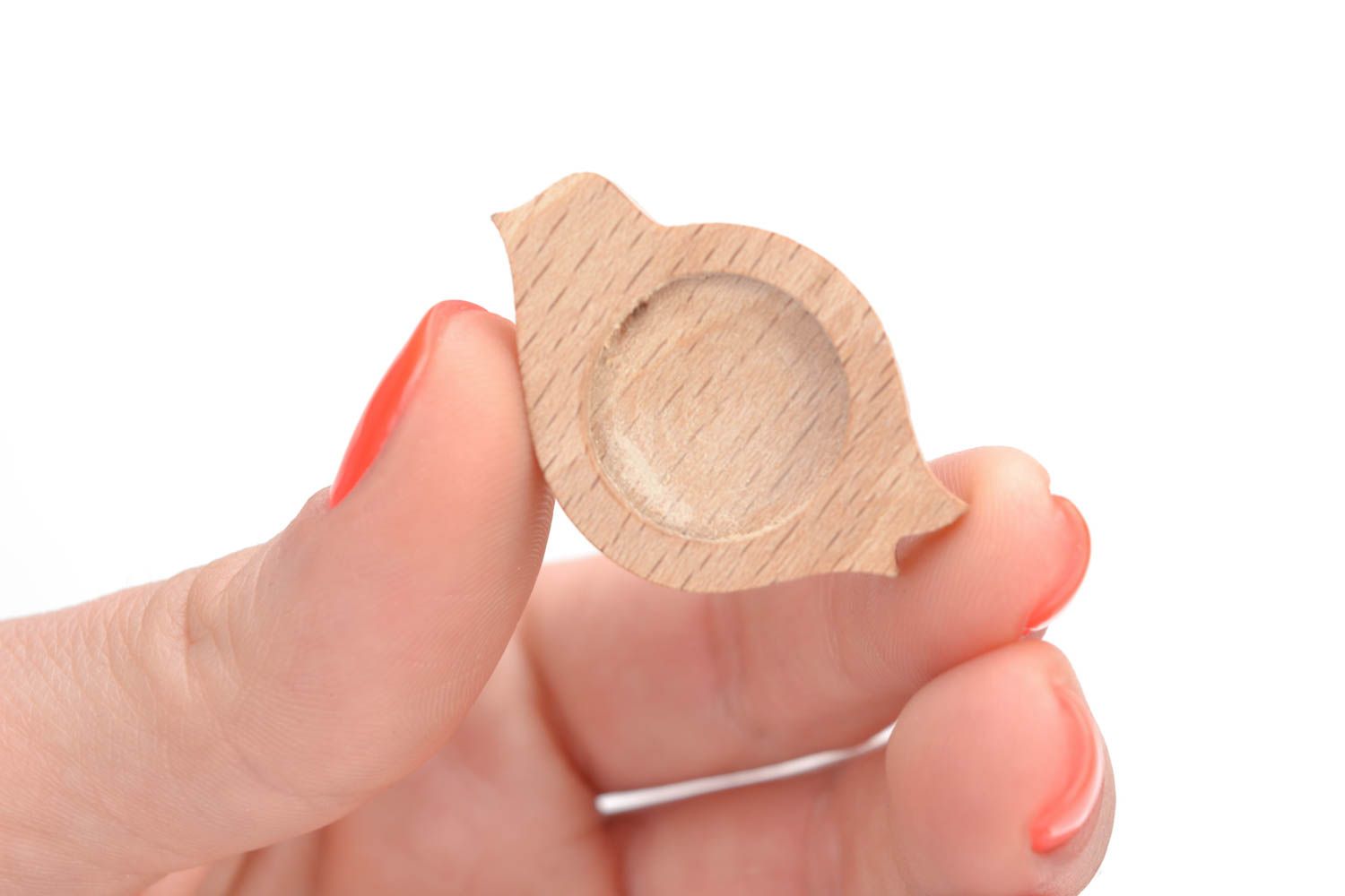 Handgemachter geschliffener Holz Rohling für Brosche und Haarspange für Schmuck foto 5