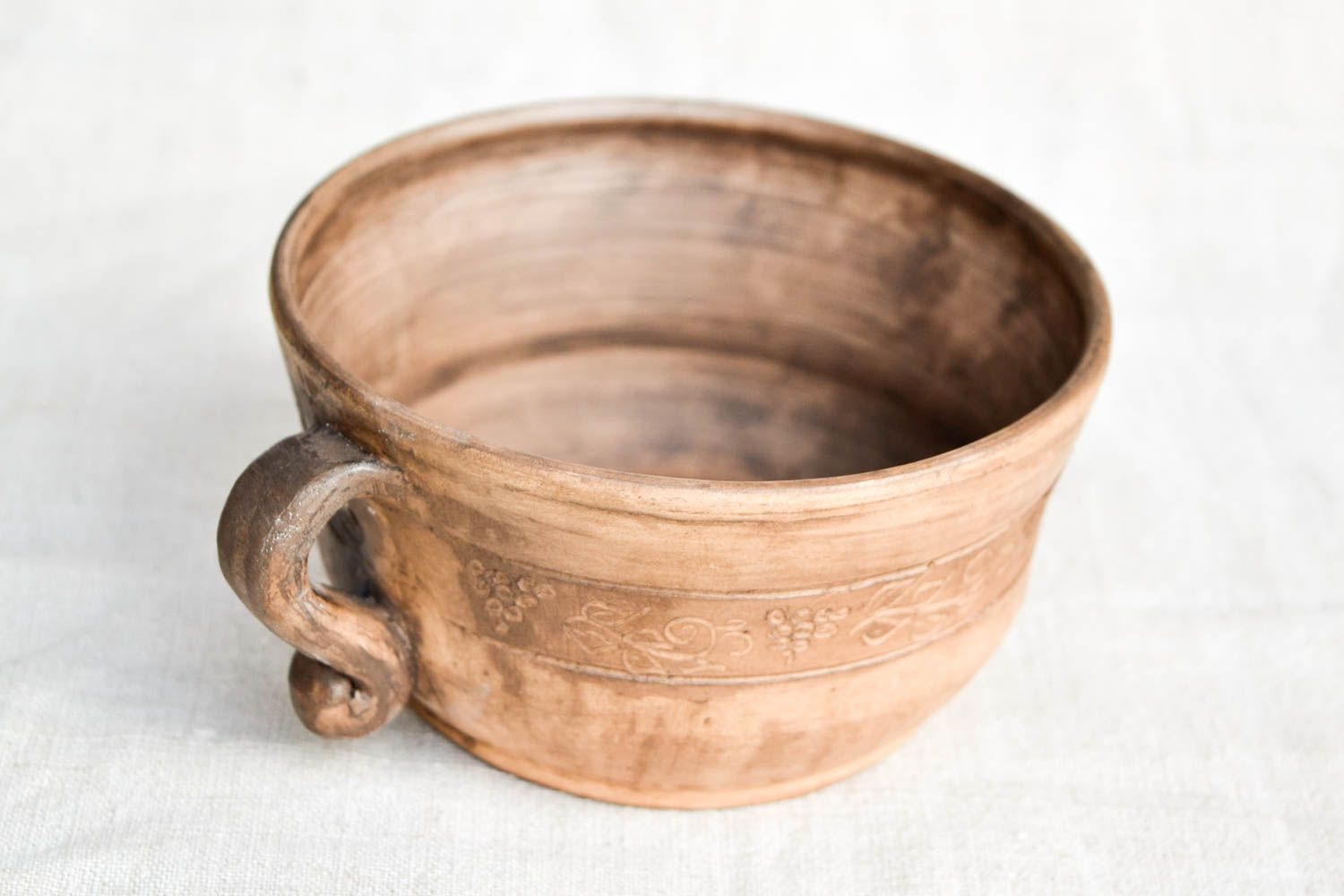 Handmade clay soup bowl kitchen pottery eco friendly pottery ceramic tableware photo 4