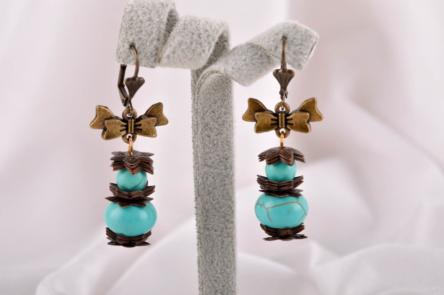 Homemade jewelry designer earrings turquoise earrings cool jewelry gifts for her photo 1