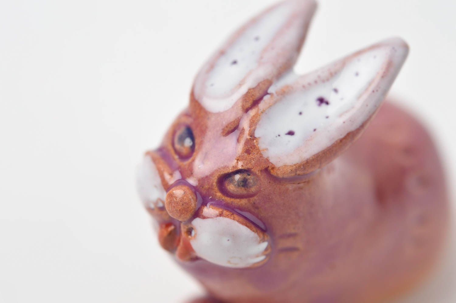 Статуэтка для декора ручной работы статуэтка животного фигурка из глины Кролик фото 5
