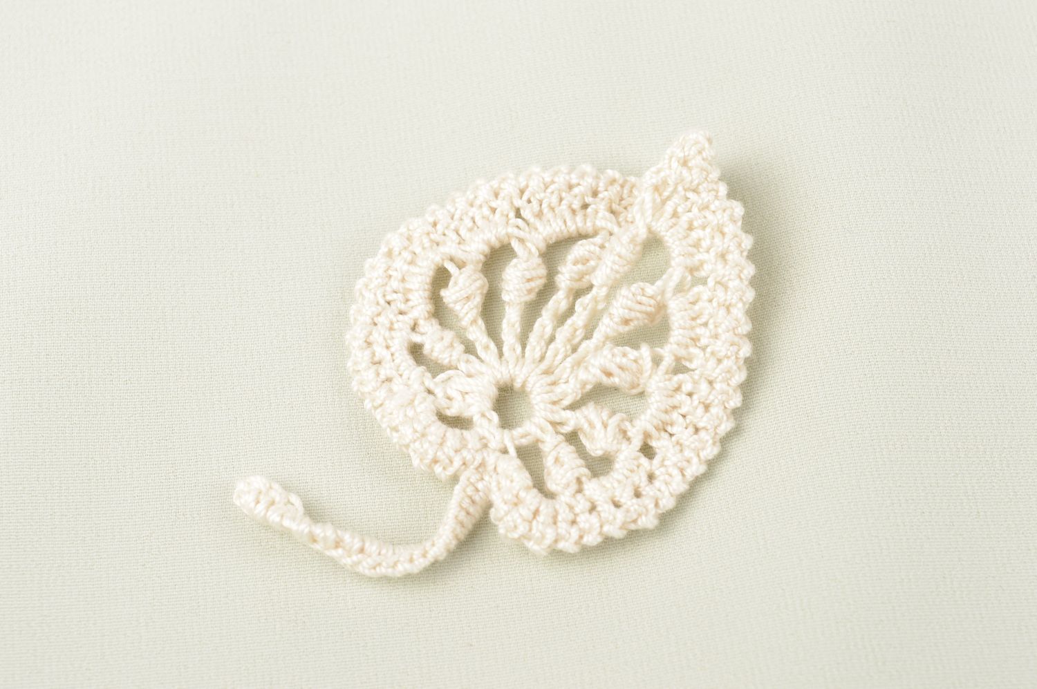 Fleur pour bijoux faite main Fourniture bijoux Loisirs créatifs tricot blanche photo 1