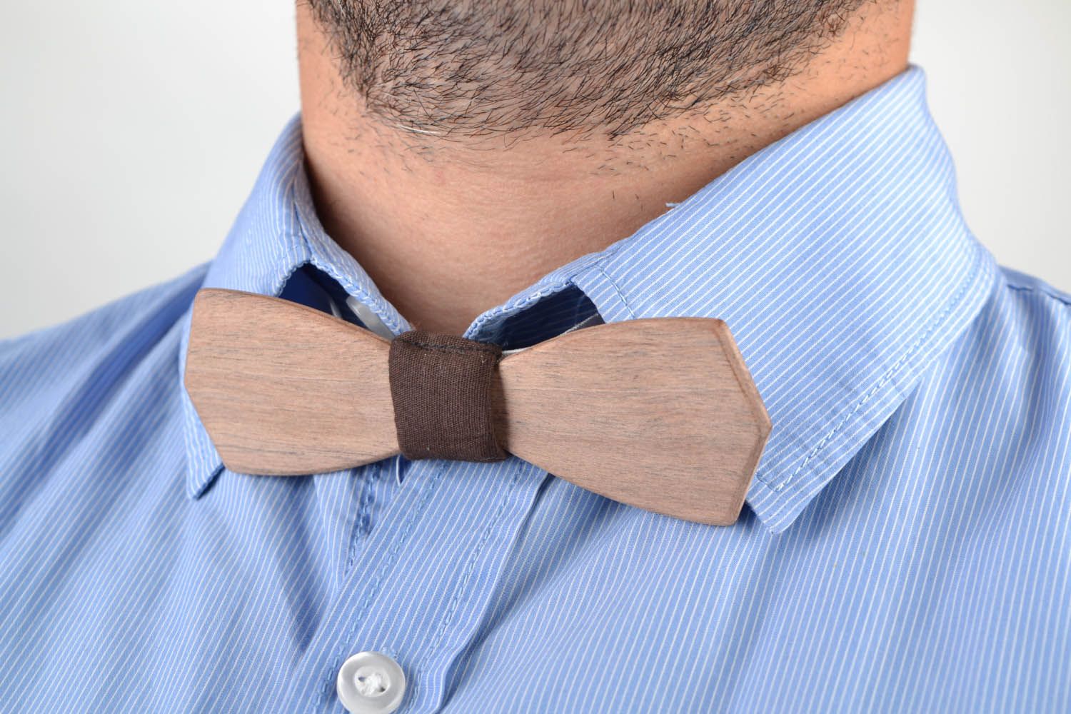 Bow tie made of gray ebony wood photo 4