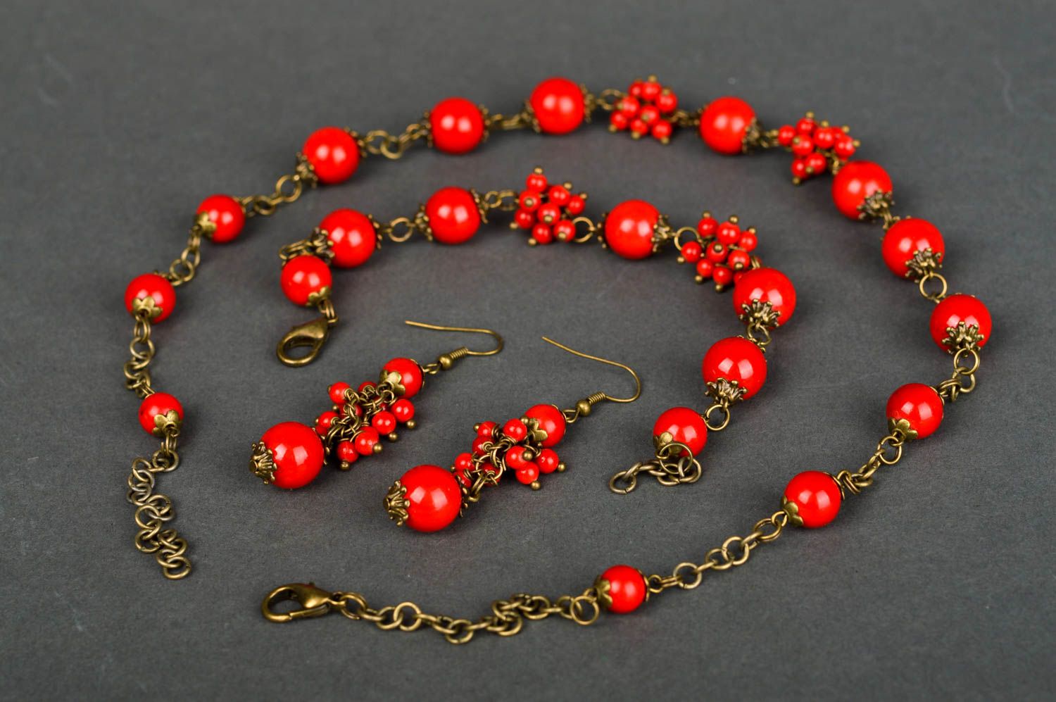 Womens handmade jewelry set beaded earrings bracelet designs bead necklace photo 5