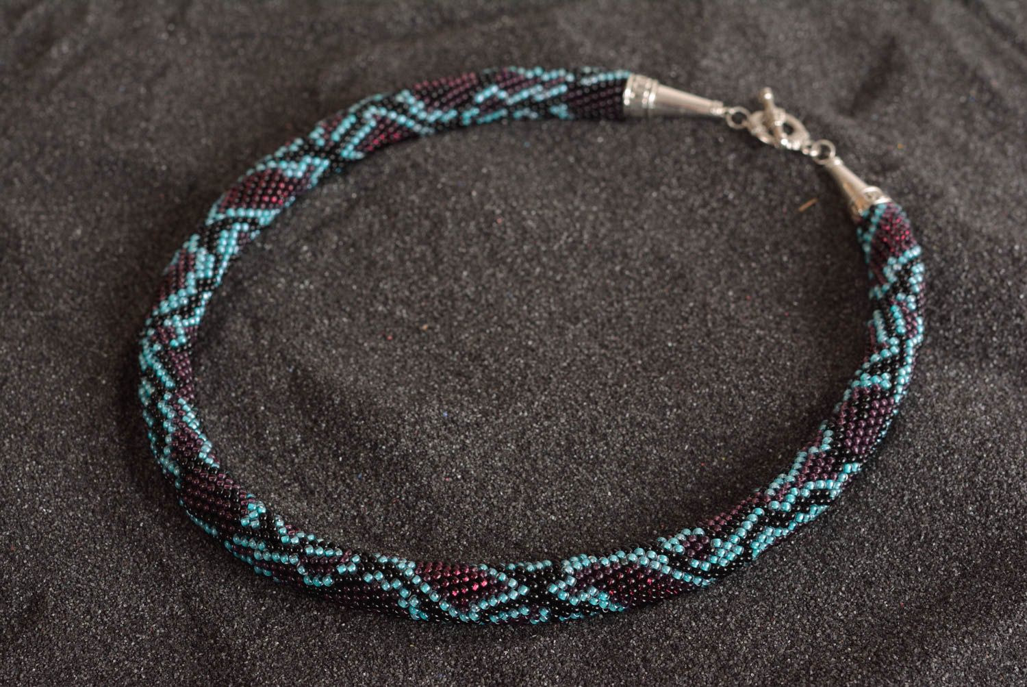 Collier spirale à motif Bijou fait main de perles de rocaille Cadeau femme photo 1
