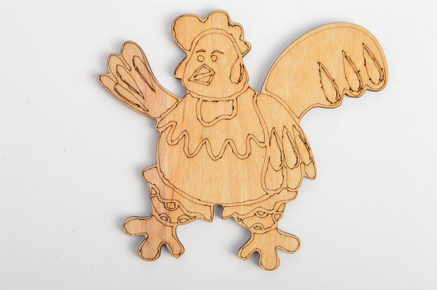 Blank for creativity in the form of rooster made of plywood small handmade decor photo 2