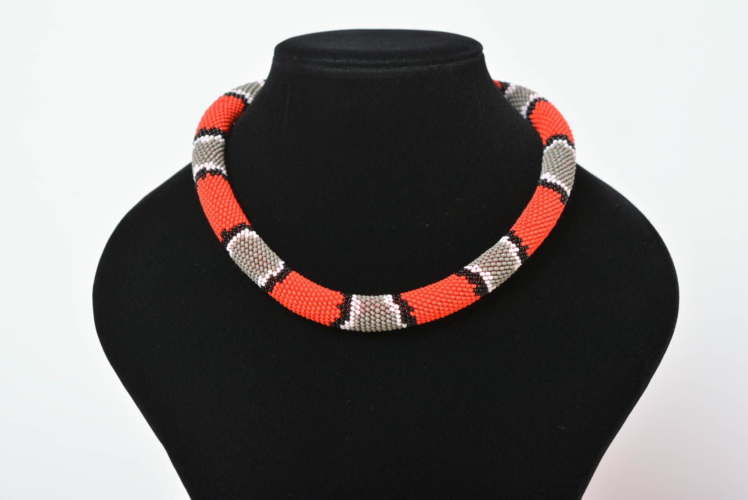 Handmade beaded cord necklace stylish accessory elegant female neckalce photo 3