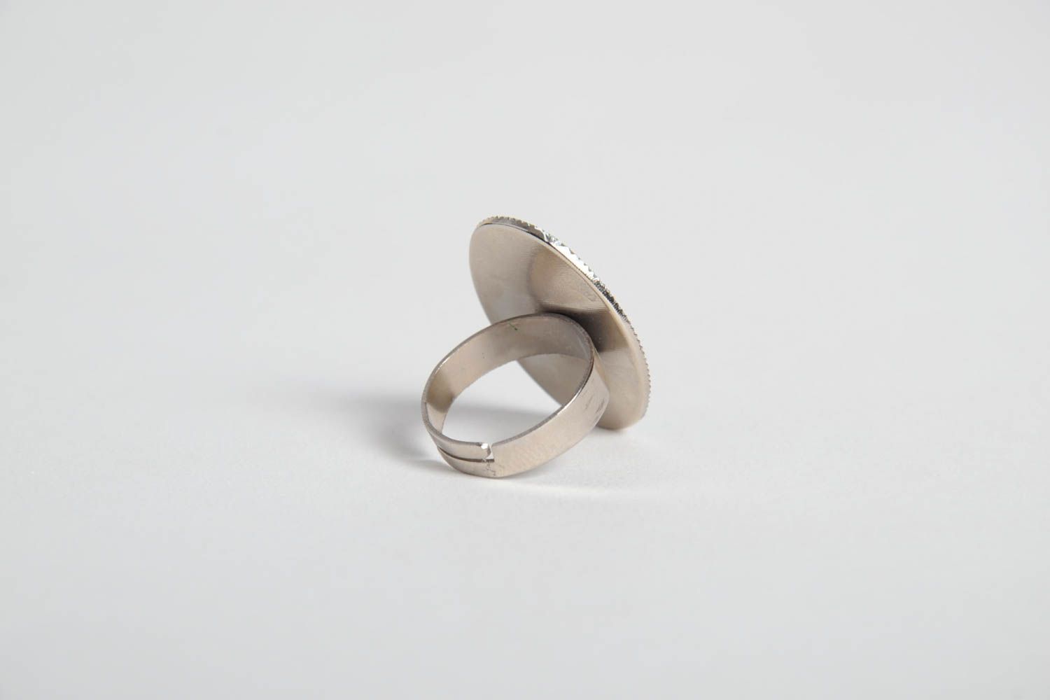 Кольцо ручной работы кольцо из эпоксидной смолы модное кольцо с цветком фото 4
