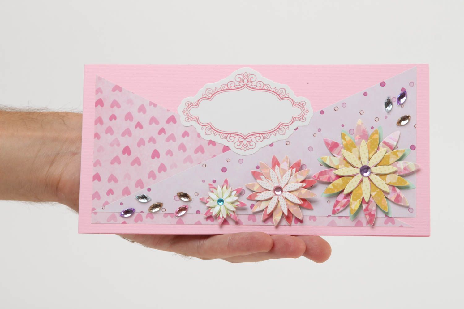 Handmade Scrapbook Karten schöne Grusskarten Papier Karten stilvoll rosa Blumen foto 5