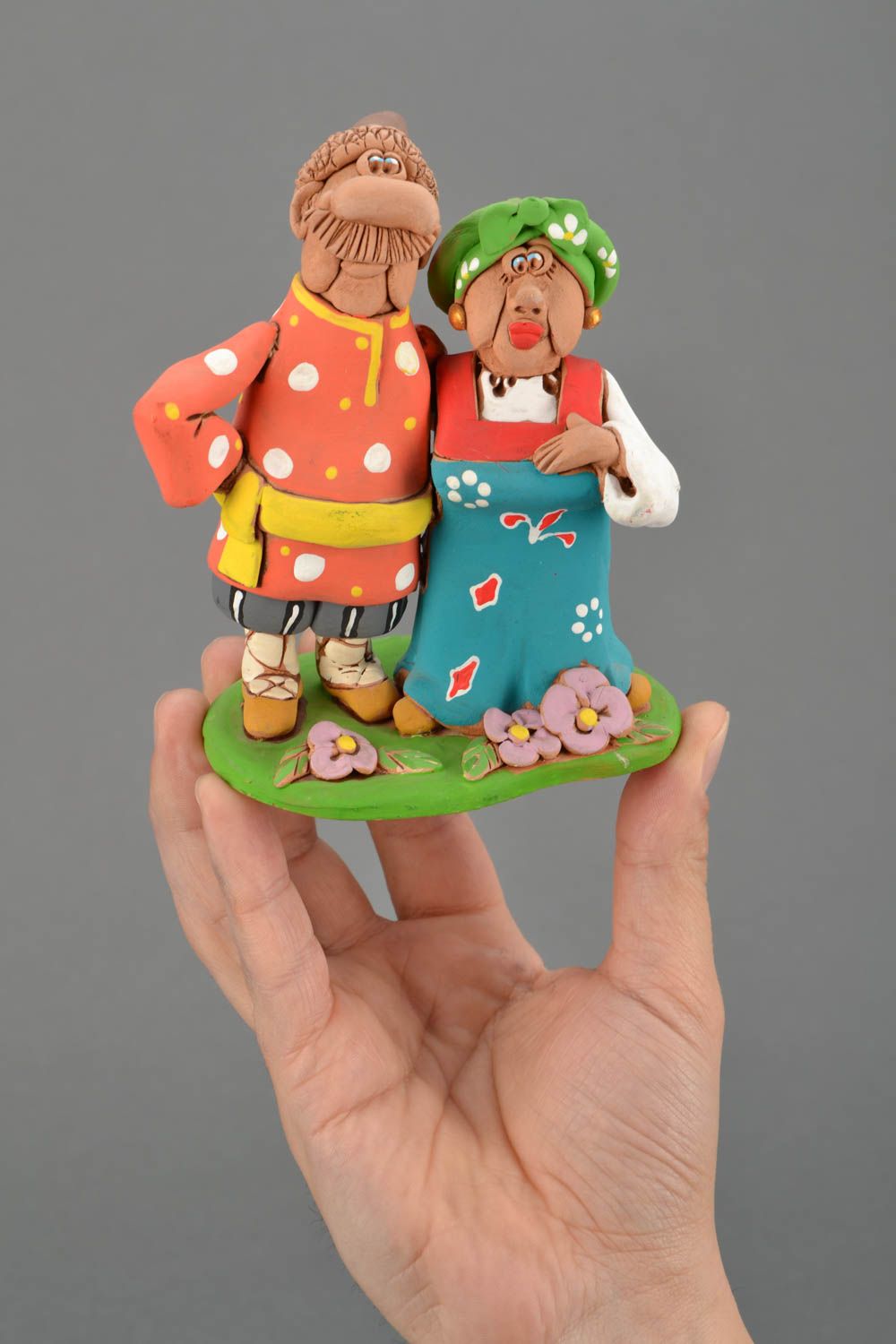 Homemade clay statuette Family Couple photo 2