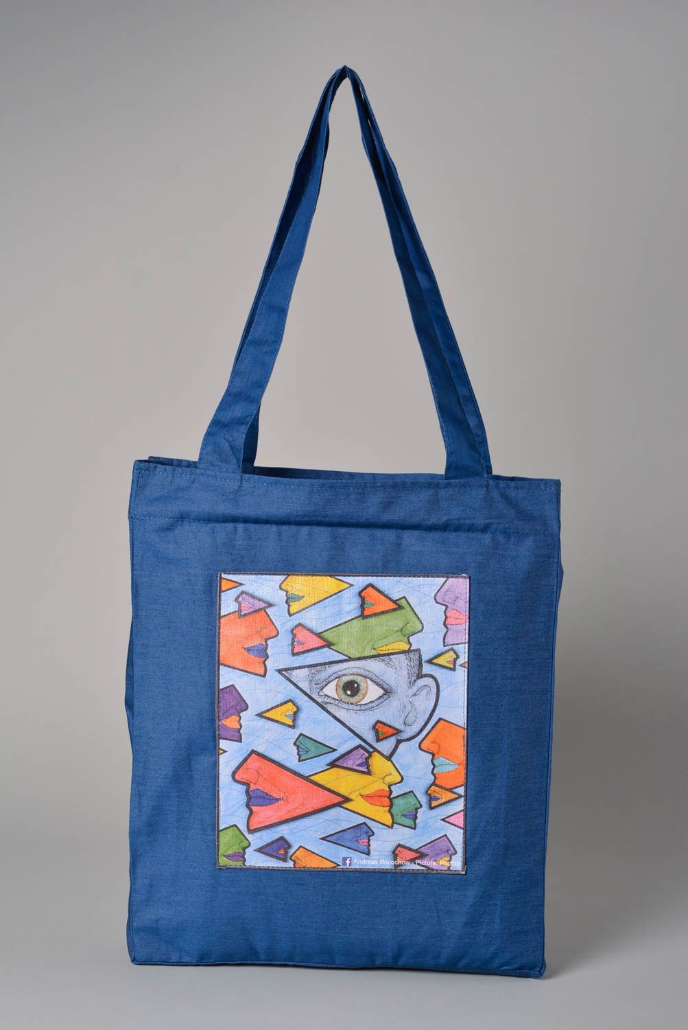 Stylish handmade fabric bag textile handbag shoulder bag casual style gift ideas photo 1