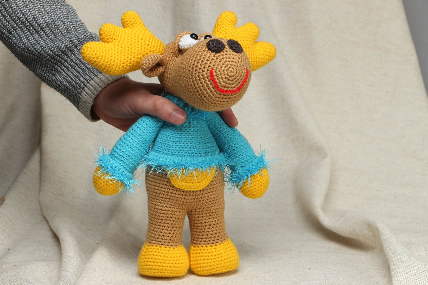Soft crochet toy Smiling Elk photo 4