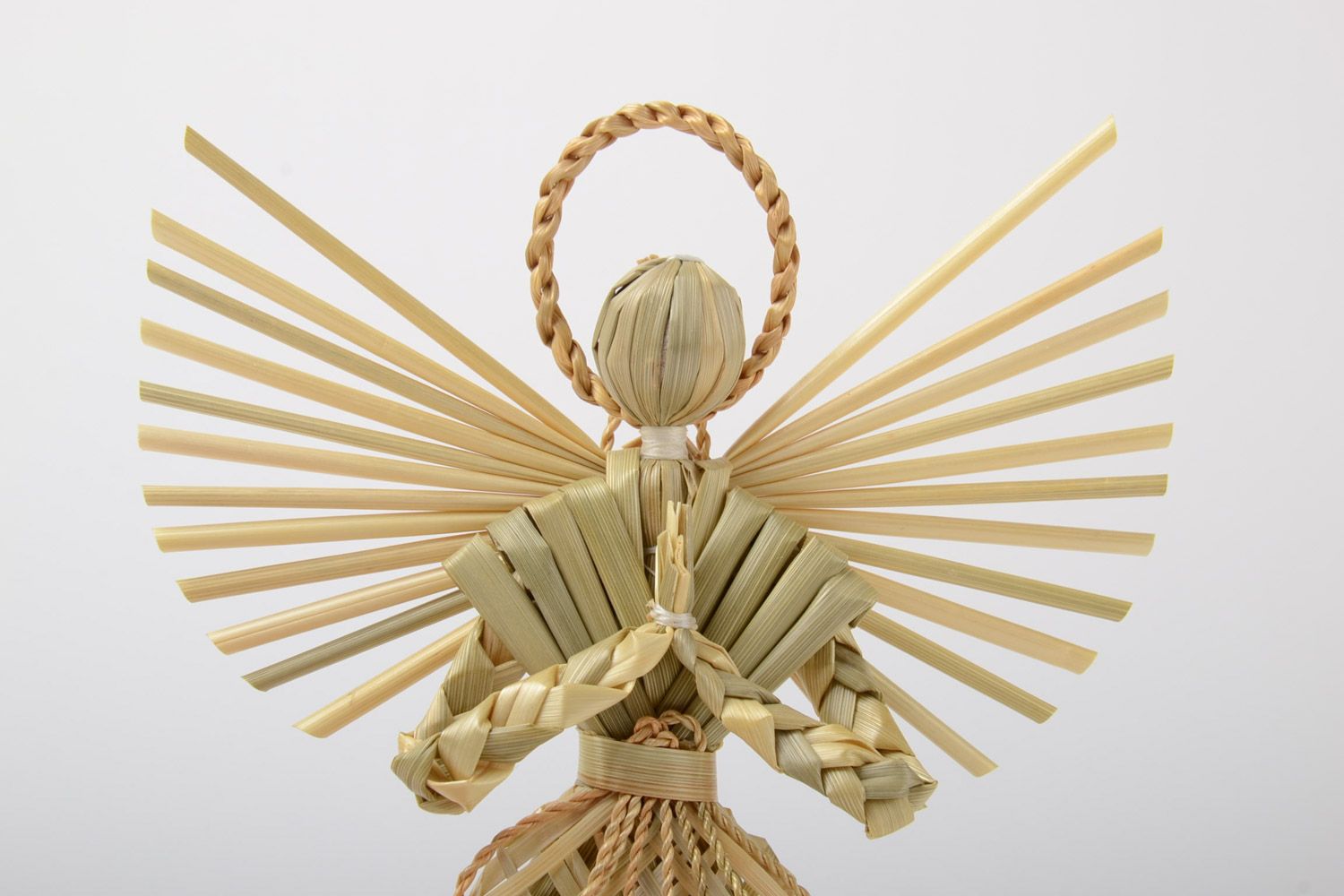 Geflochtener Interieur Anhänger Engel aus Stroh handmade ethnisches Amulett  foto 3