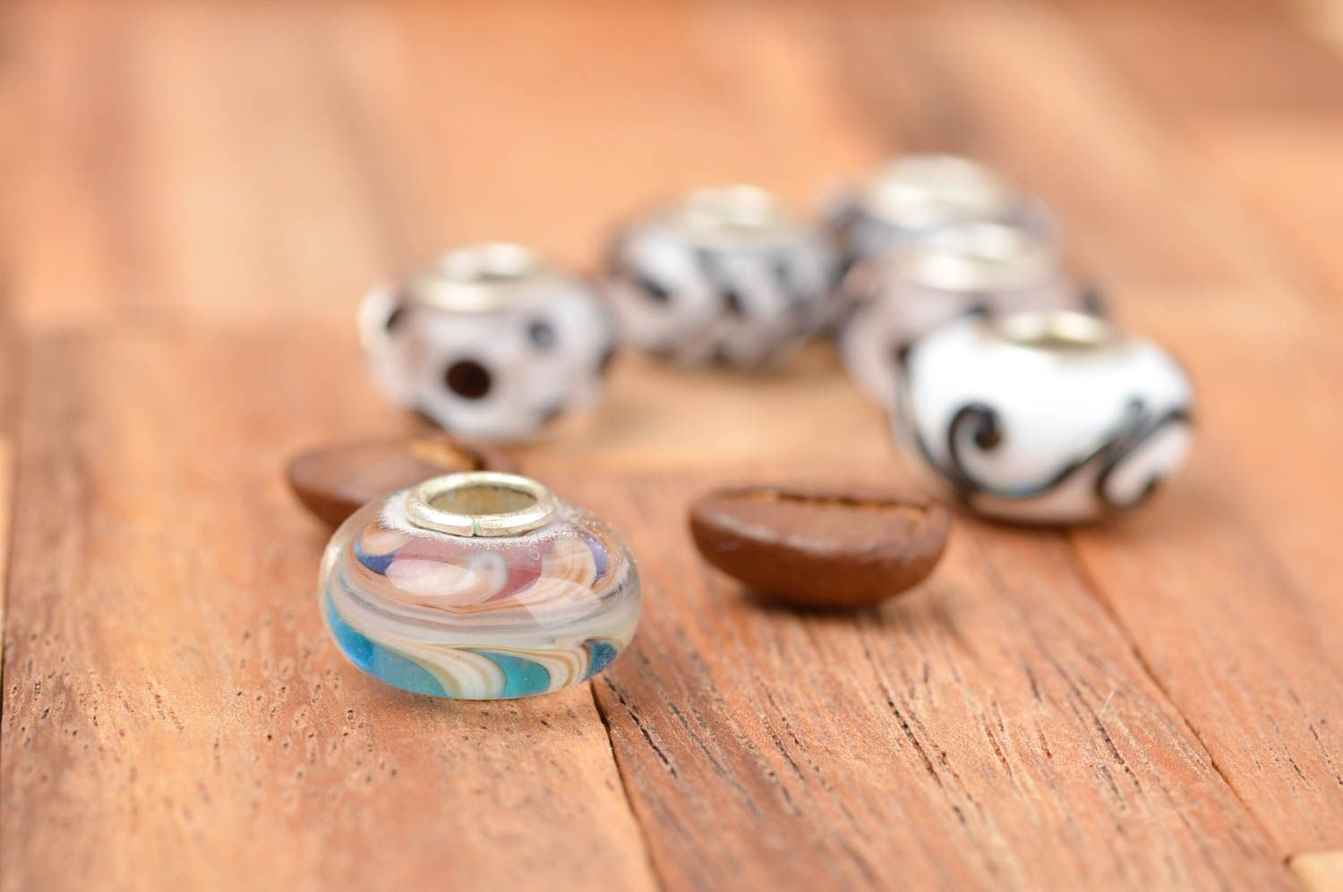 Lampwork Glasperlen handgefertigt Perle für Schmuck bunt Schmuckzubehör Perle foto 1