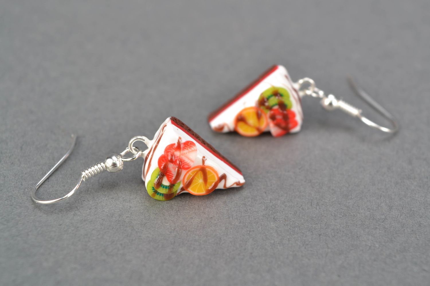 Polymer clay earrings Cakes photo 4