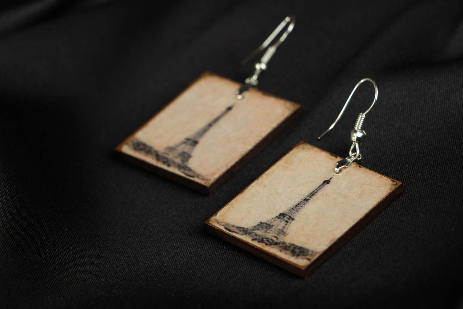 Earrings made ​​of polymer clay Paris photo 2