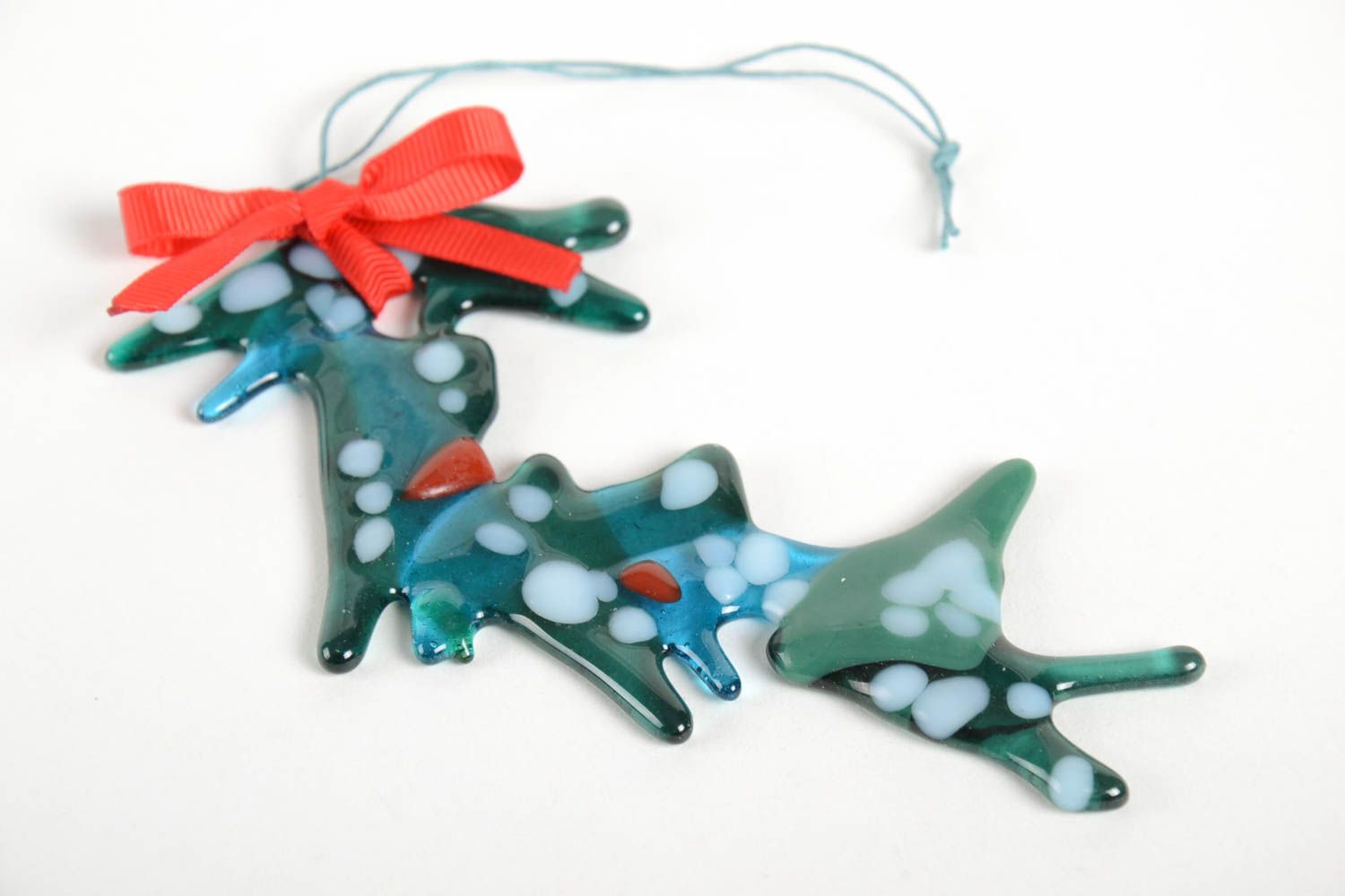 Déco fait main Jouet à suspendre Décoration Noël en verre coloré cadeau photo 3