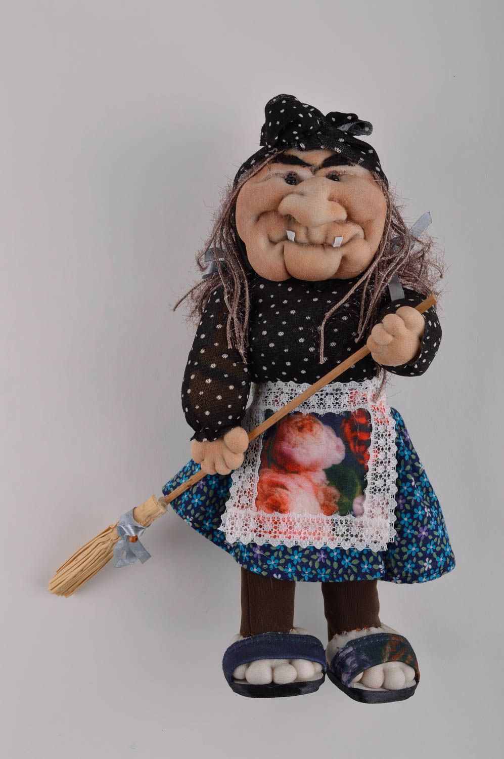 Кукла ручной работы декор для дома тряпичная кукла баба яга игрушка мягкая фото 2