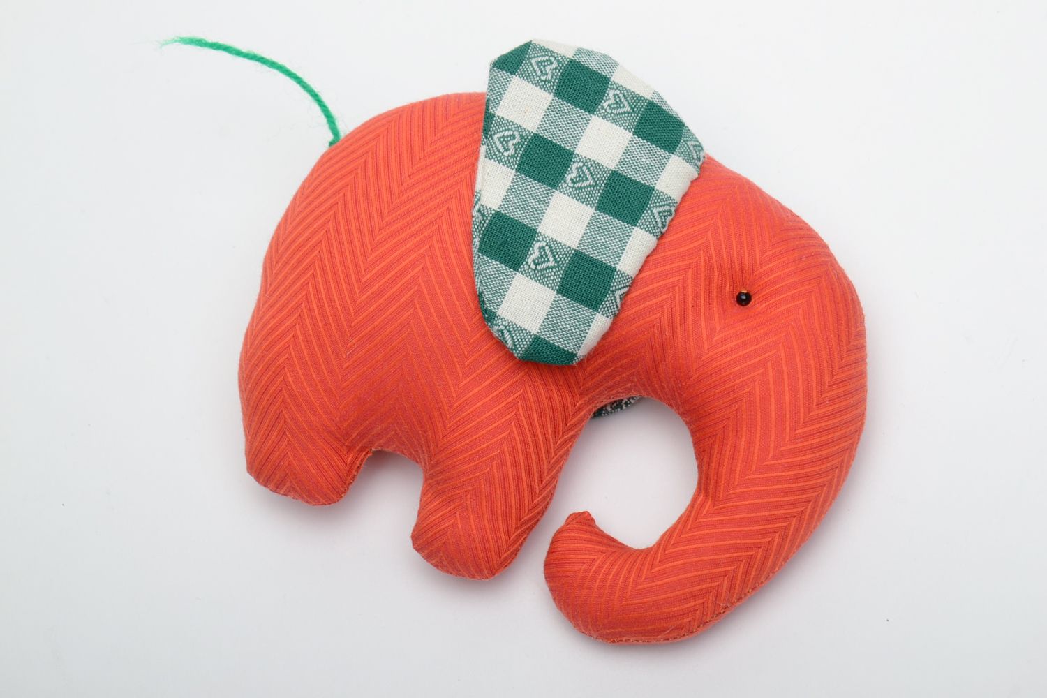 Игрушка слоник красный текстильный фото 3