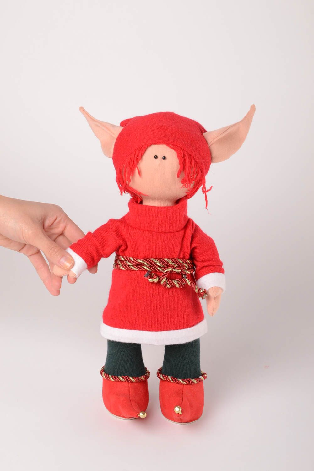 Muñeco de tela juguete artesanal peluche original criatura mágica elfo foto 2