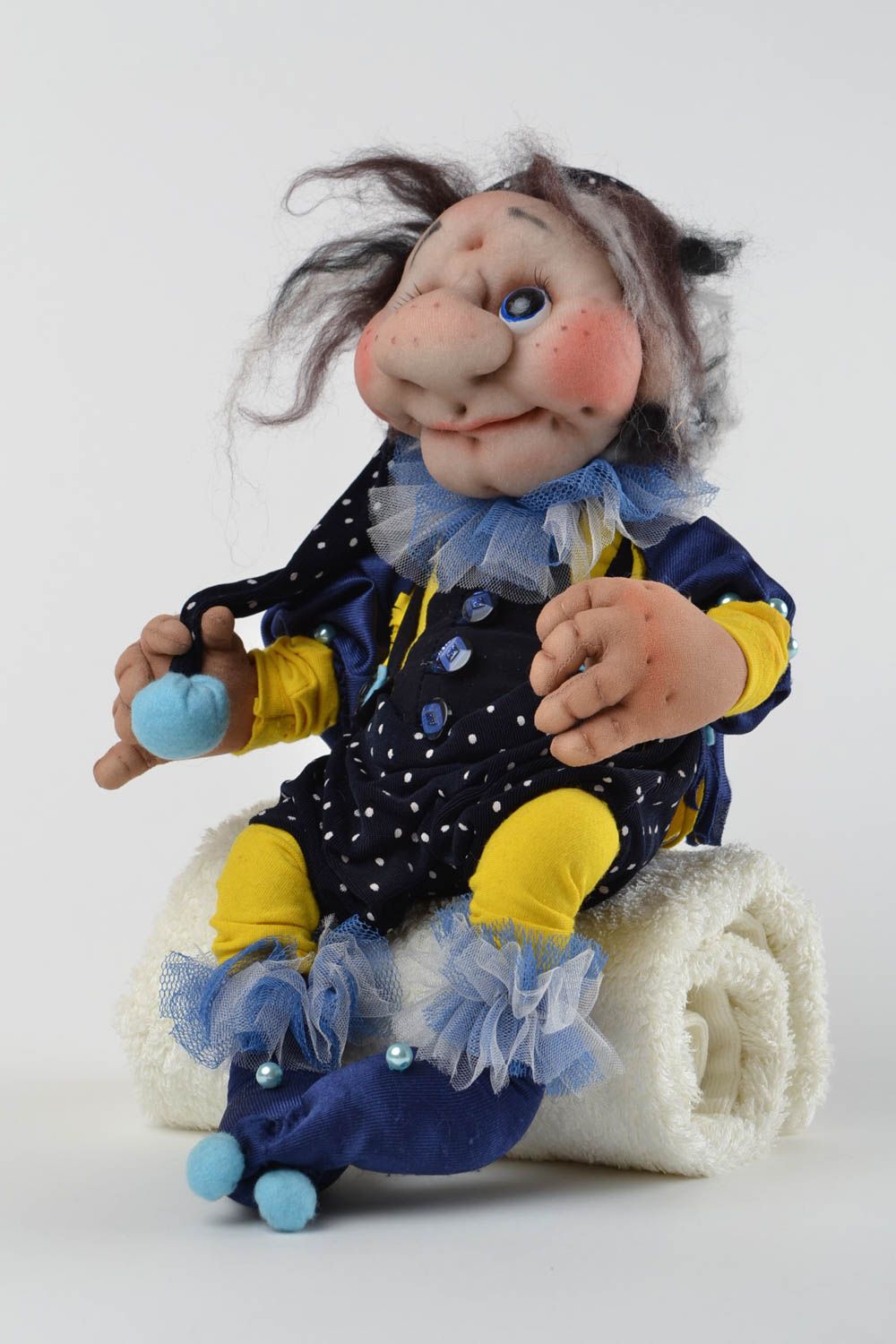 Handmade soft toy fabric gnome doll present for children designer interior ideas photo 3