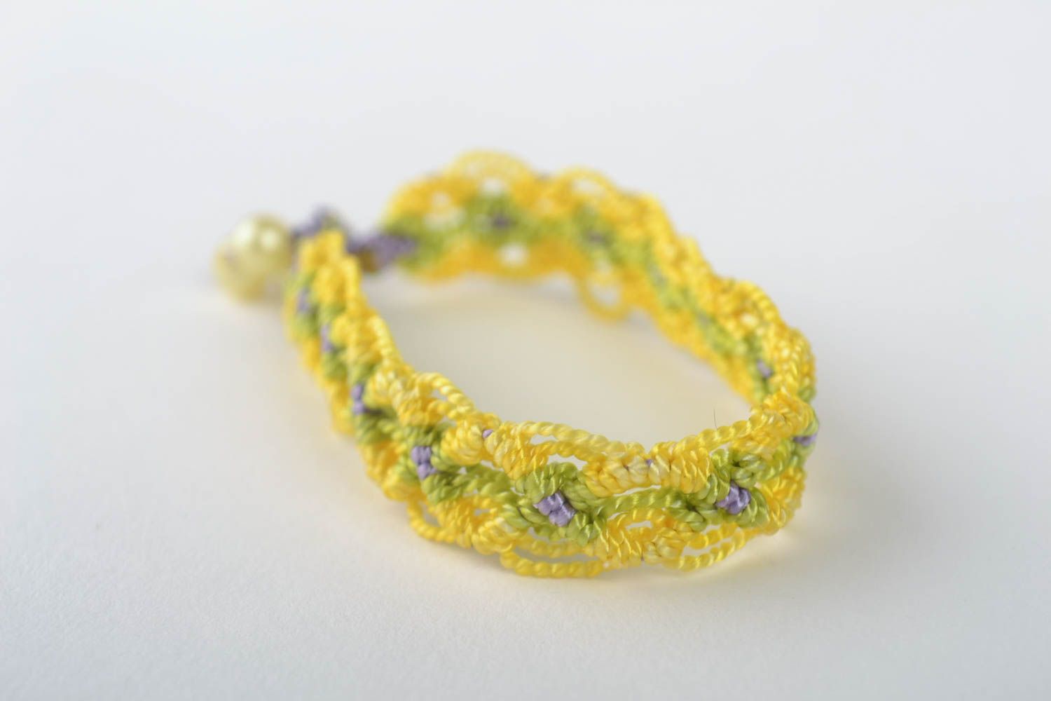 Beautiful handmade woven thread bracelet textile wrist bracelet gifts for her photo 3