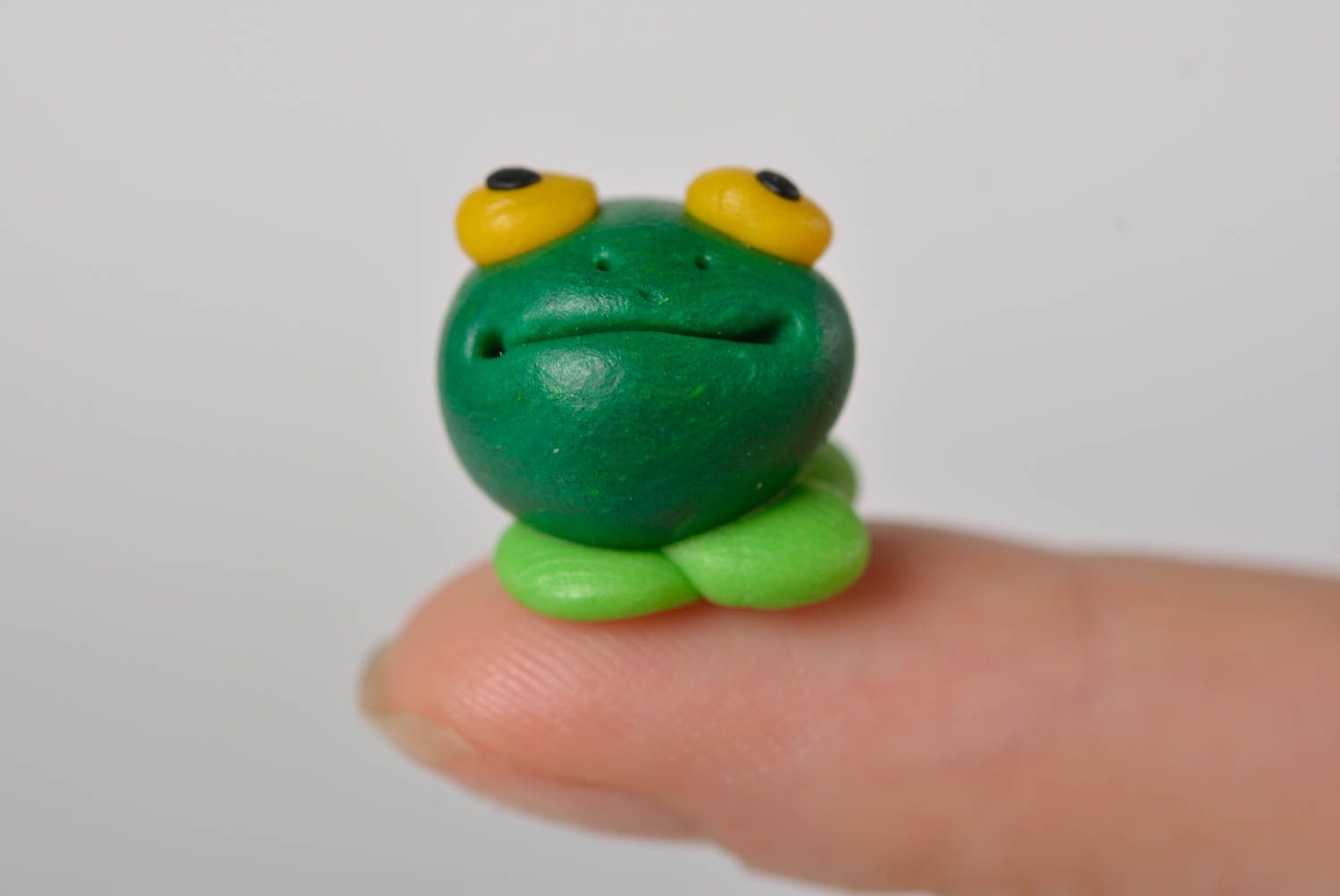 Handmade plastic figurine unique designer toad statuette interior decoration photo 4