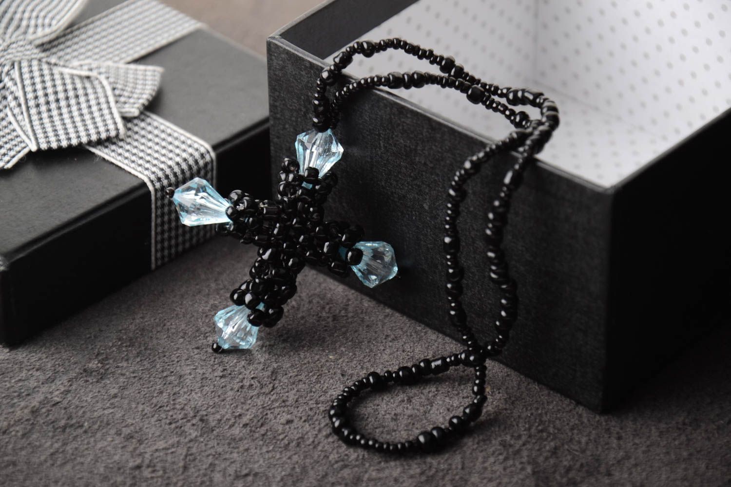 Handmade black accessories unusual designer trinket for car beautiful souvenir photo 1