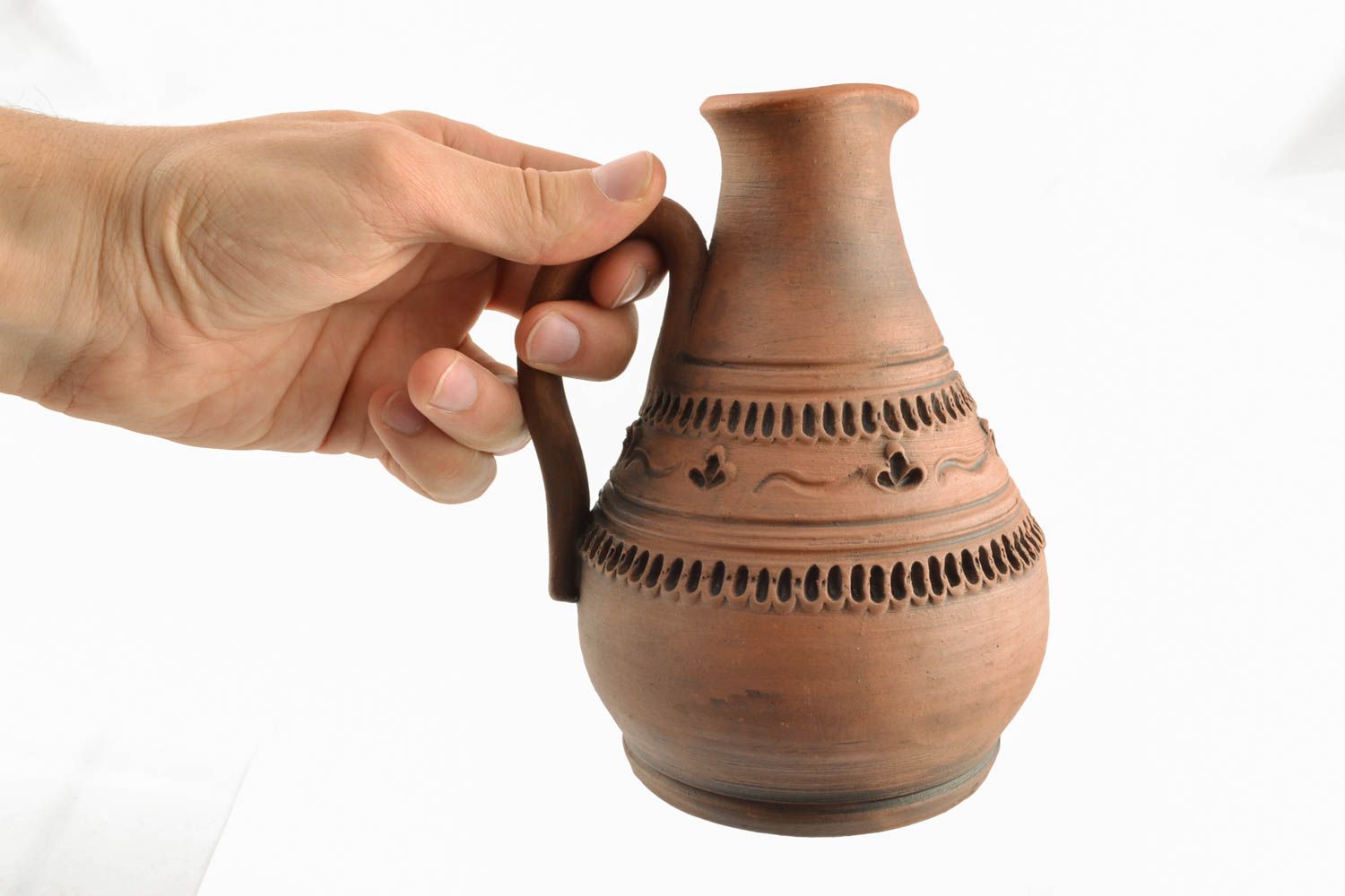 10 oz handmade ceramic creamer pitcher 7 inches, 1,8 lb photo 1