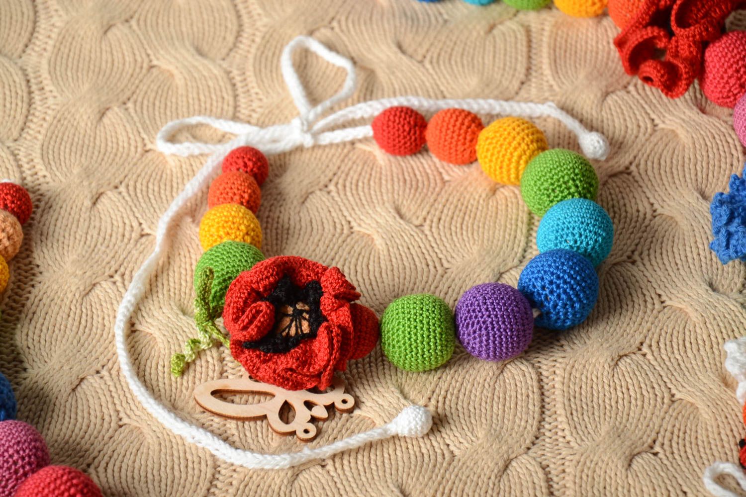 Beautiful handmade crochet necklace breastfeeding necklace mothers necklace photo 1