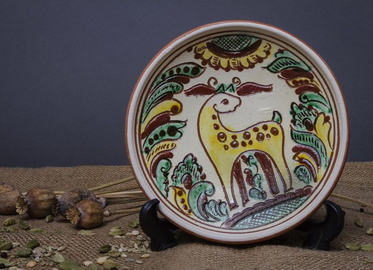 Handgemachter Keramik-Teller foto 1