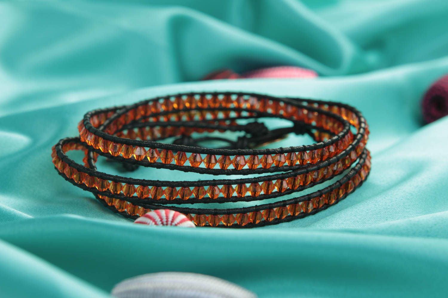 Handmade beads bracelet unusual bracelet designer bracelet braided bracelet photo 2