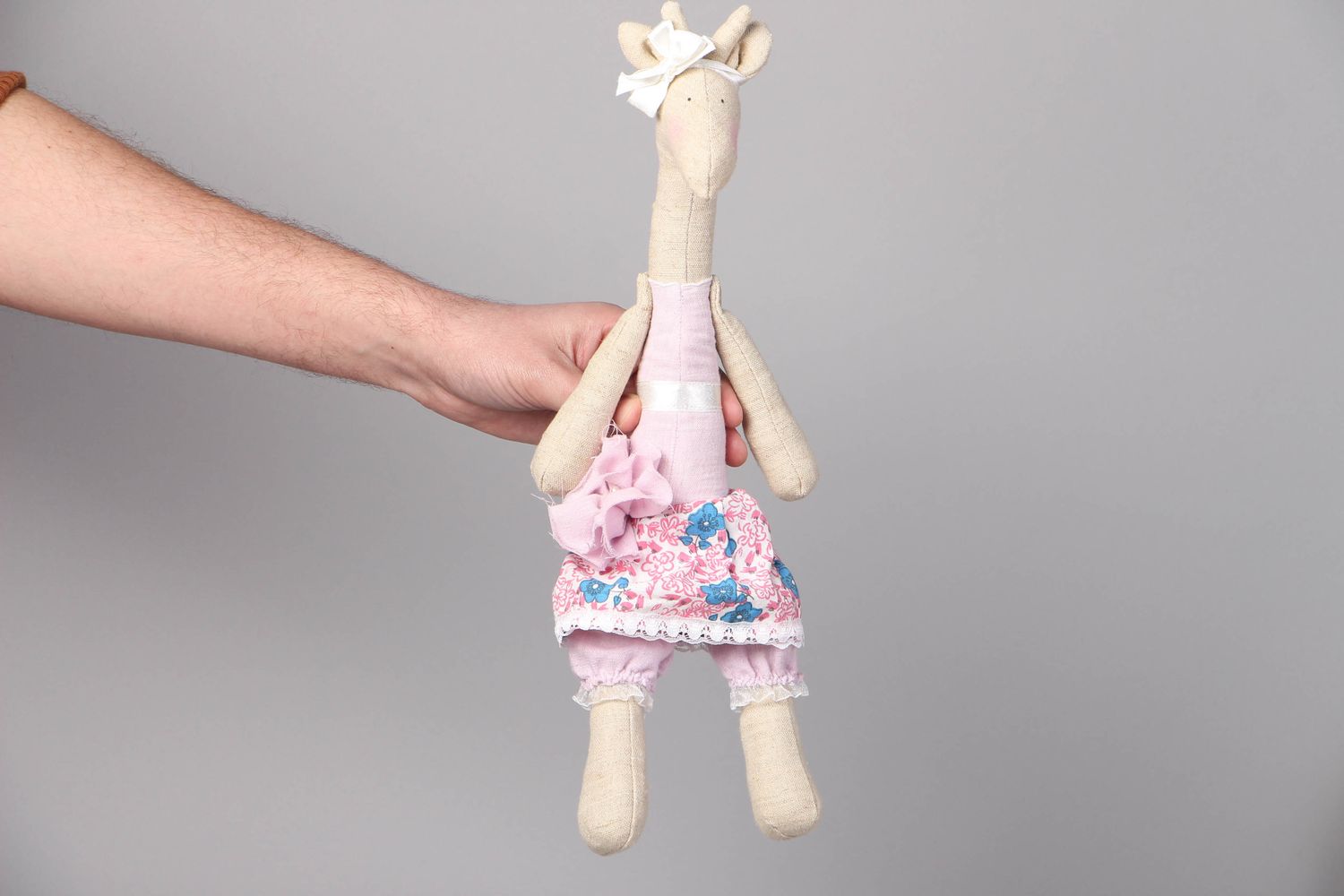 Handmade fabric soft toy Giraffe photo 4
