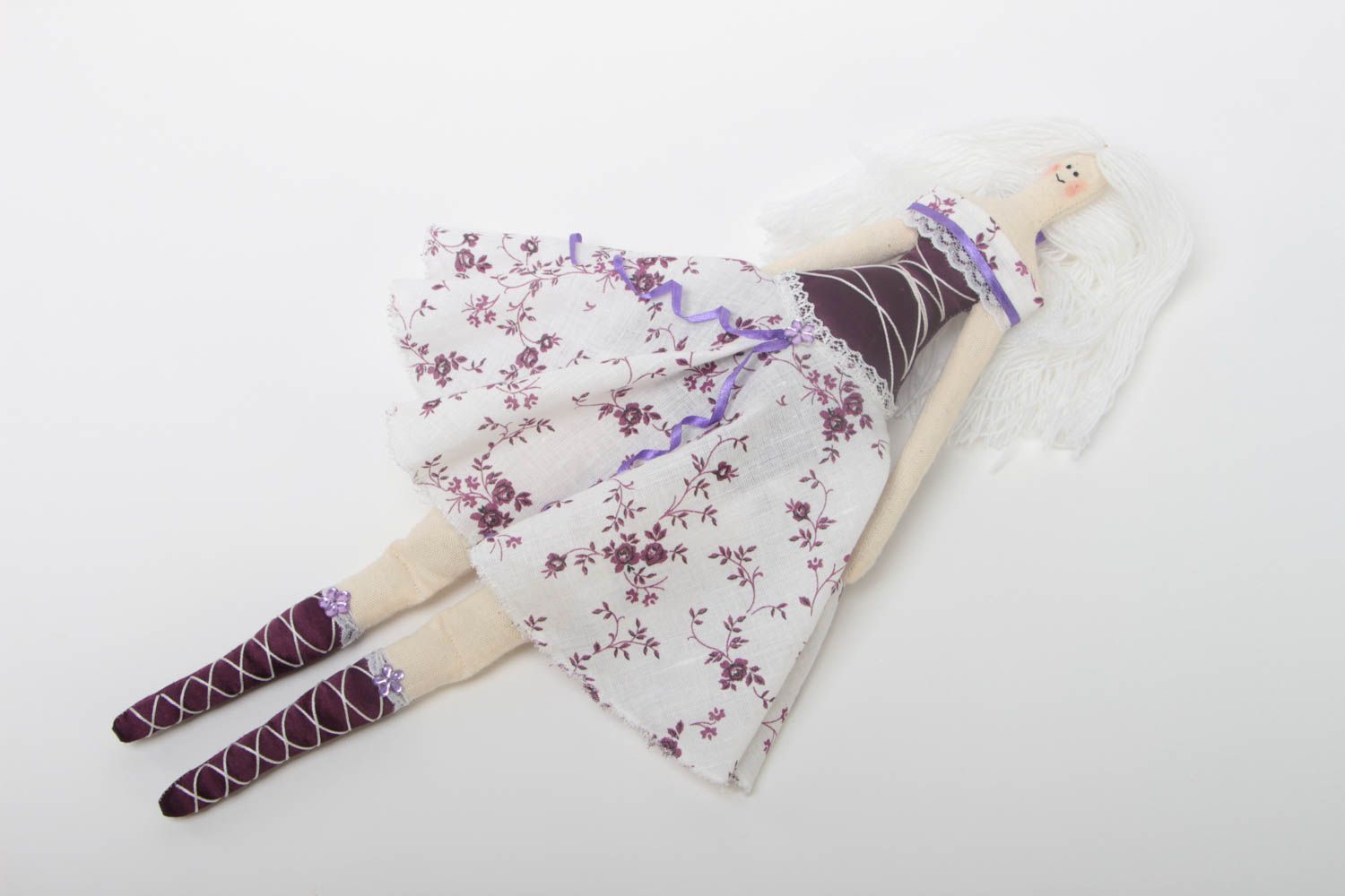 Handmade Stoffpuppe für Baby Kinder Spielzeug Designer Geschenk im schönen Kleid foto 2