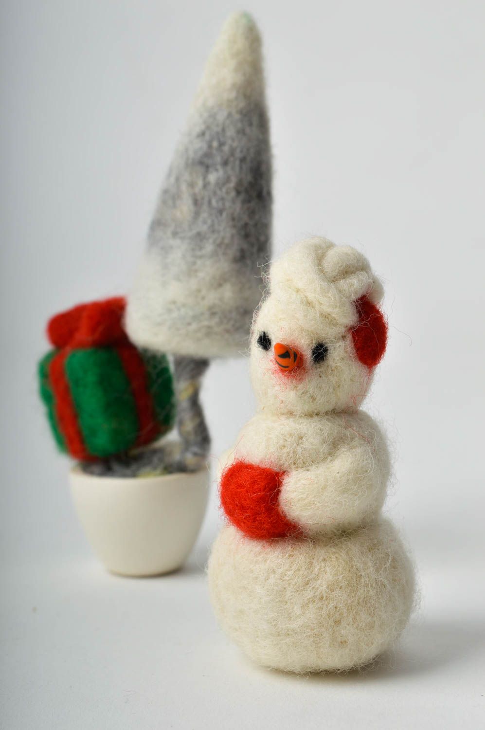 Juguetes navideños hechos a mano de lana elementos decorativos regalo original foto 4