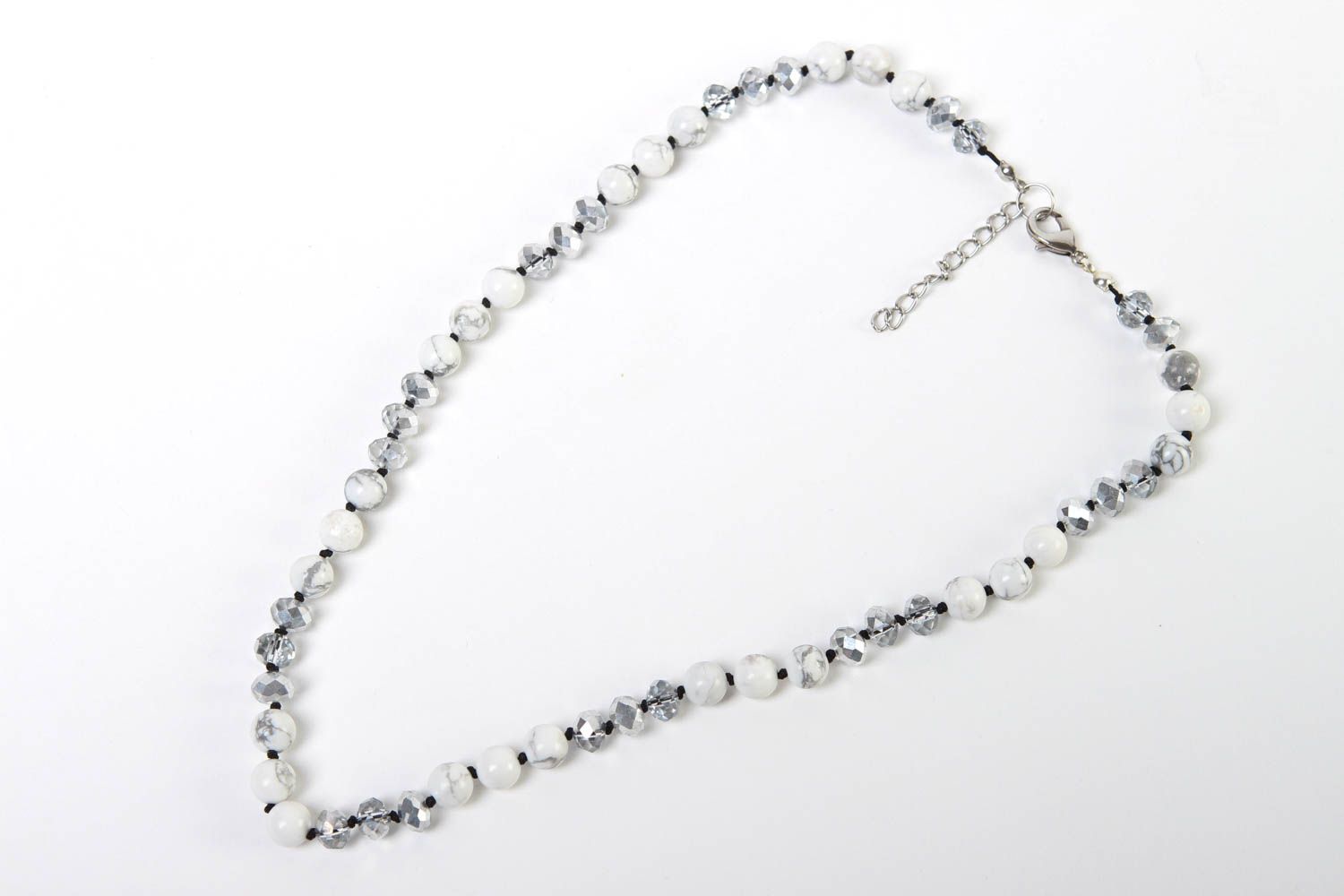 Handmade necklace designer bead necklace stone jewelry unusual accessory photo 1