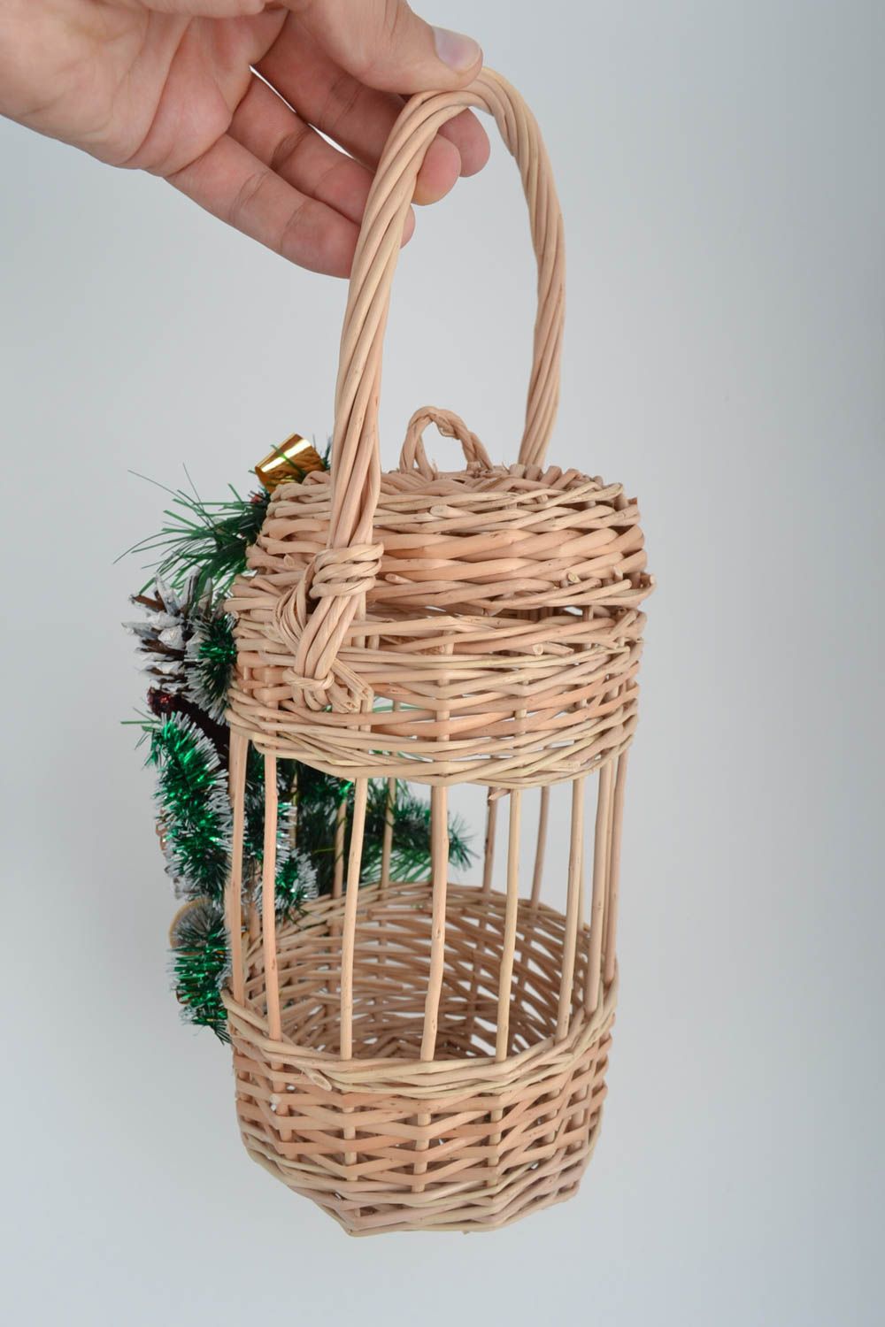 Плетеная корзинка  ручной работы плетеный пасхальный бидончик подарок верующему фото 5