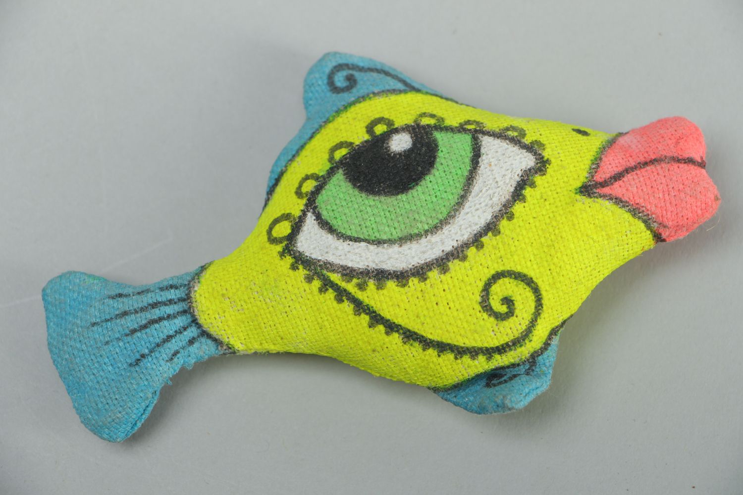 Мягкая игрушка ручной работы из ткани Рыбка фото 1