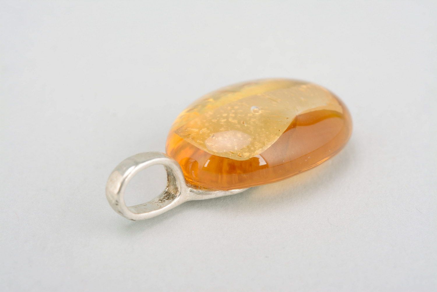 Glass pendant with gilding Amber photo 2