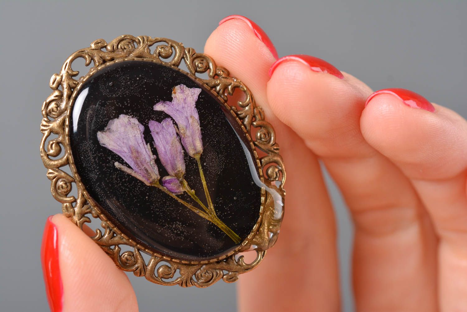 Brooch handmade real flower jewelry epoxy resin brooch pin fashion accessories photo 3